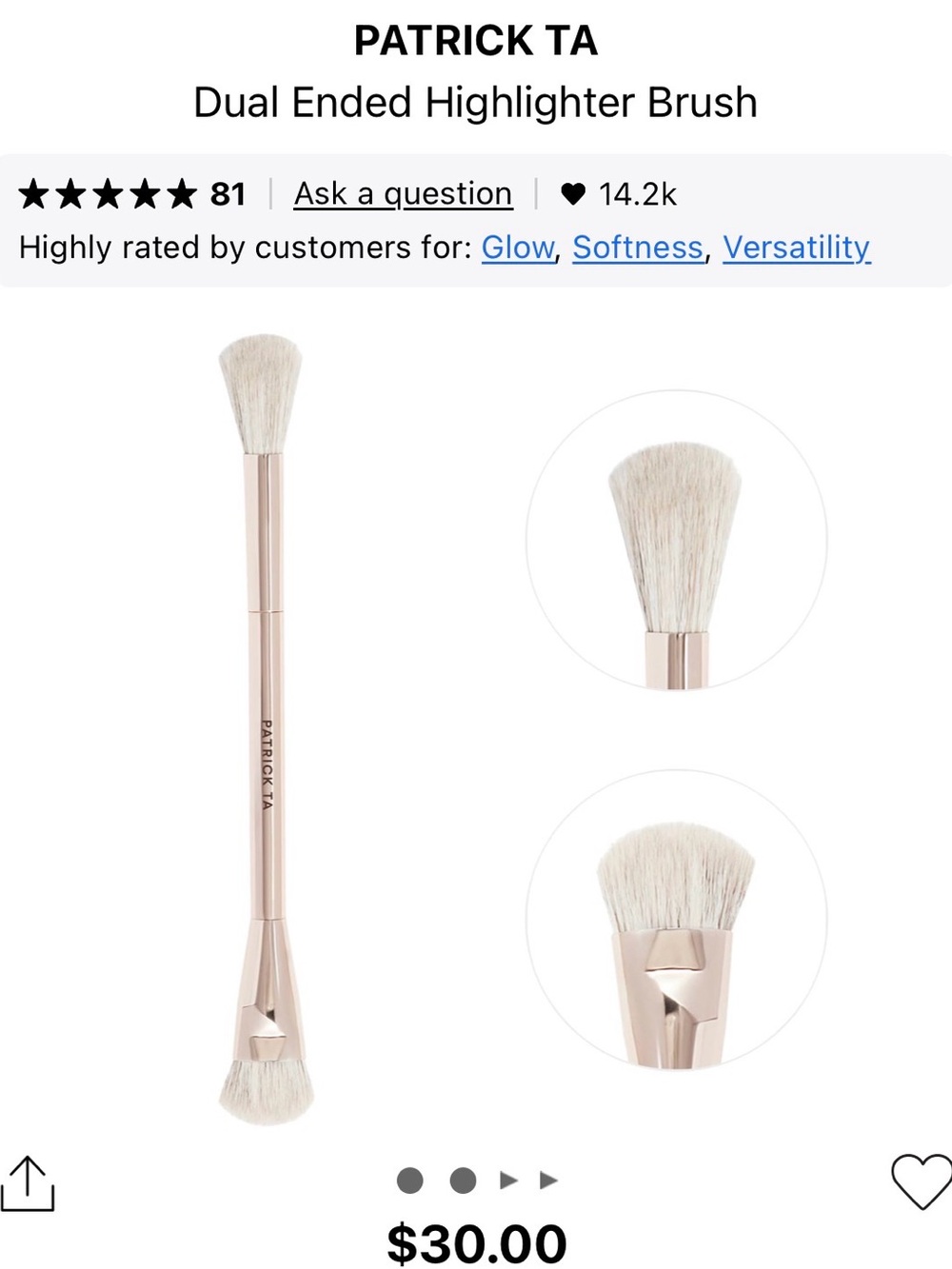 Patrick Ta Dual Ended Highlighter Brush